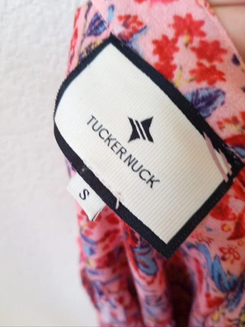 Tuckernuck red lightweight floral print tassle swim cover-up dress